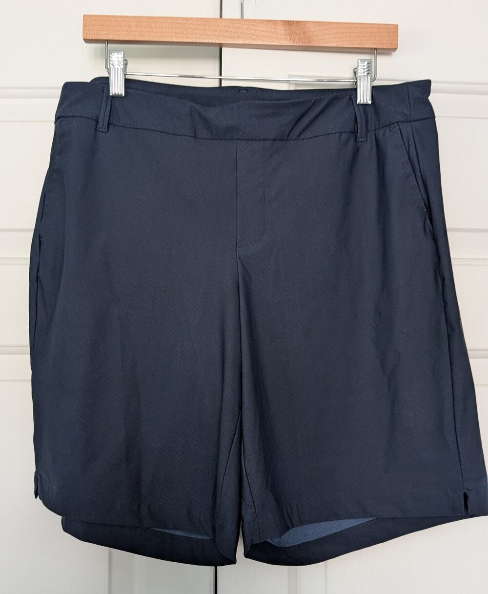 Spanx Navy Blue Sunshine Stretch Pull On Shorts 10"